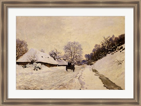 Framed Cart, or Road under Snow at Honfleur, 1867 Print