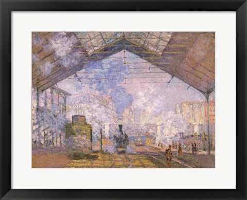 Framed Gare St. Lazare, 1877 Print