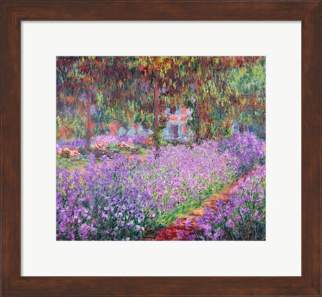 Framed Artist&#39;s Garden at Giverny, 1900 Print