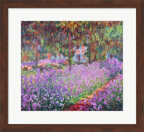 Framed Artist&#39;s Garden at Giverny, 1900 Print