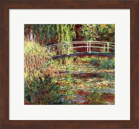 Framed Waterlily Pond: Pink Harmony, 1900 Print