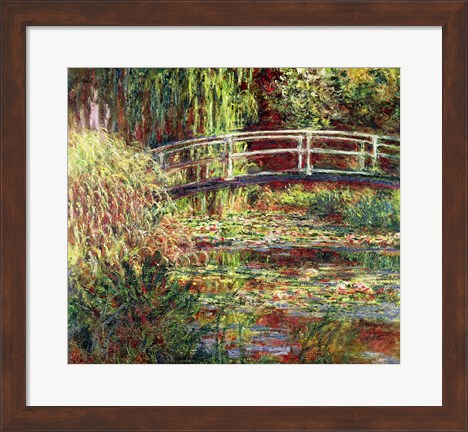 Framed Waterlily Pond: Pink Harmony, 1900 Print