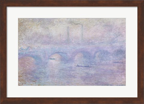 Framed Waterloo Bridge: Effect of the Mist, 1903 Print