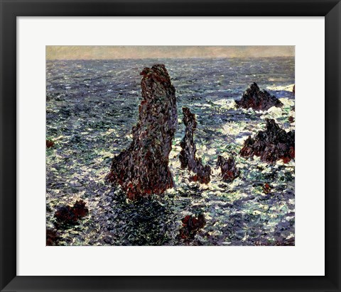 Framed Rocks at Belle Ile, 1886 Print