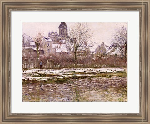 Framed Church at Vetheuil under Snow, 1878-79 Print