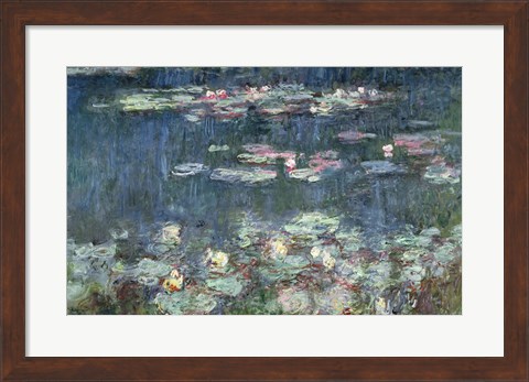 Framed Waterlilies: Green Reflections, 1914-18 (detail) Print