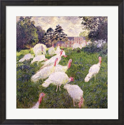 Framed Turkeys at the Chateau de Rottembourg, Montgeron, 1877 Print