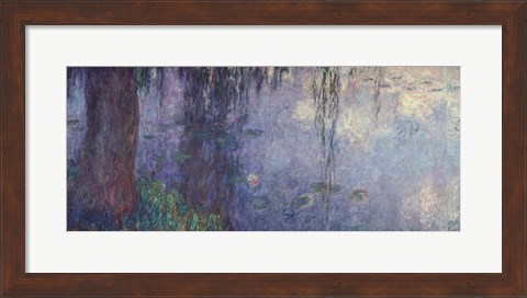 Framed Waterlilies: Morning with Weeping Willows, detail of the left section, 1914-18 Print