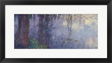 Framed Waterlilies: Morning with Weeping Willows, detail of the left section, 1914-18 Print