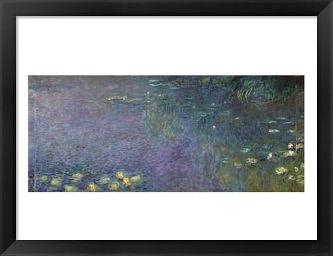 Framed Waterlilies: Morning, 1914-18 (centre right section) Print