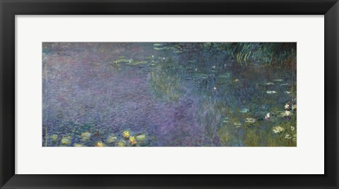 Framed Waterlilies: Morning, 1914-18 (centre right section) Print