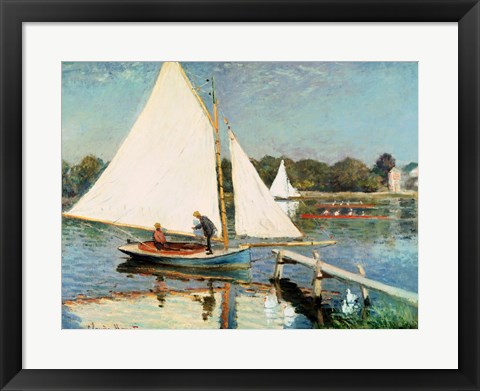 Framed Sailing at Argenteuil, c.1874 Print