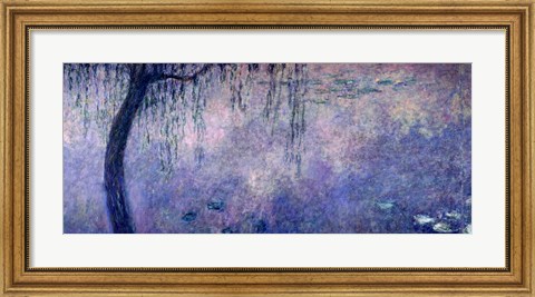 Framed Waterlilies: Two Weeping Willows, left section, 1914-18 Print