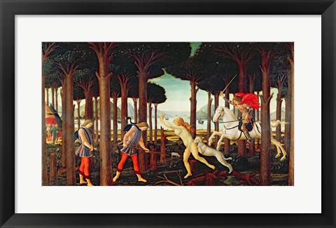 Framed Story of Nastagio degli Onesti: Nastagio&#39;s Vision of the Ghostly Pursuit in the Forest, 1483 or 1487 Print