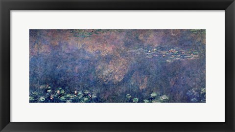 Framed Waterlilies: Two Weeping Willows, centre left section, 1914-18 Print