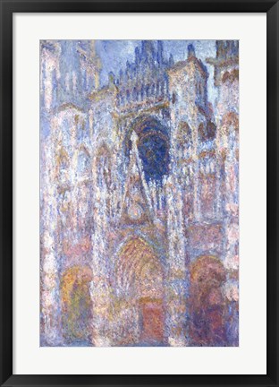 Framed Rouen Cathedral, Blue Harmony, Morning Sunlight, 1894 Print