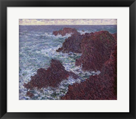 Framed Rocks at Belle-Ile, the Wild Coast, 1886 Print