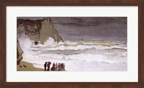 Framed Rough Sea at Etretat, 1868-69 Print