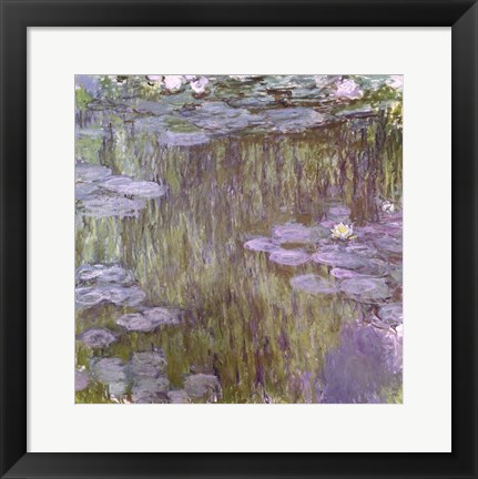 Framed Nympheas at Giverny, 1918 Print