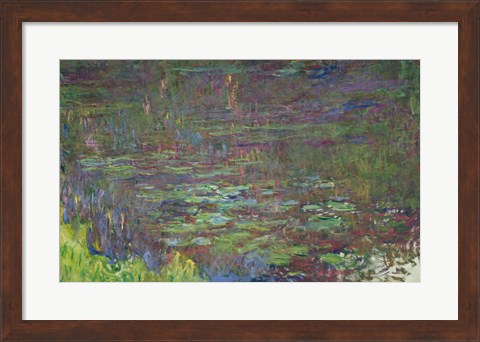 Framed Waterlilies at Sunset, detail from the right hand side, 1915-26 Print