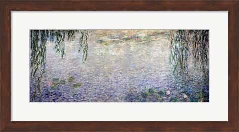 Framed Waterlilies: Morning with Weeping Willows, detail of the central section, 1915-26 Print