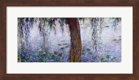 Framed Waterlilies: Morning with Weeping Willows, detail of the right section, 1915-26 Print