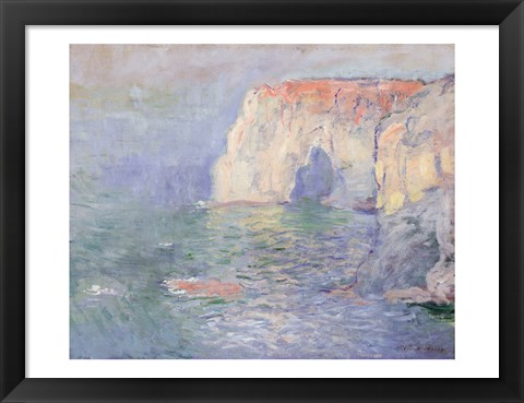 Framed Etretat: Le Manneport, reflections on the water, 1885 Print