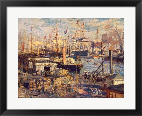 Framed Grand Quai at Havre, 1872 Print