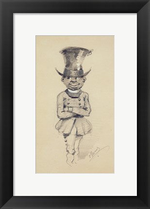 Framed Groom in a top hat, 1857 Print