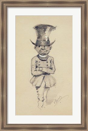 Framed Groom in a top hat, 1857 Print