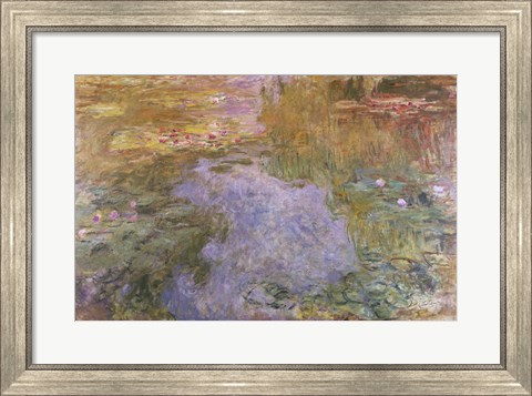 Framed Water Lilies, 1919 Print