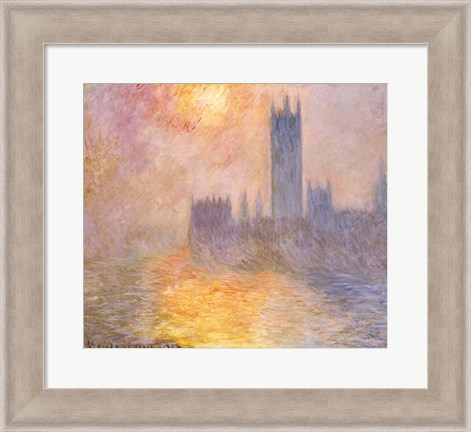 Framed Houses of Parliament, Sunset, 1904 Print