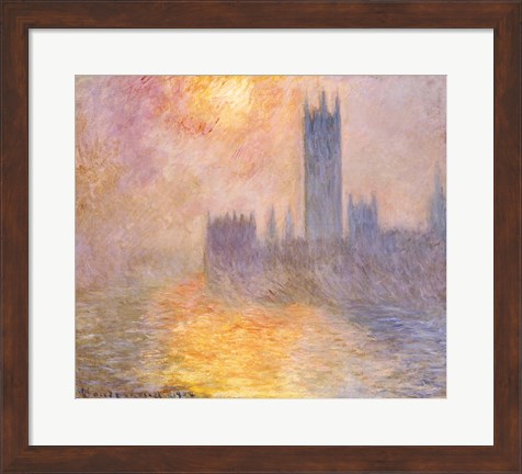 Framed Houses of Parliament, Sunset, 1904 Print