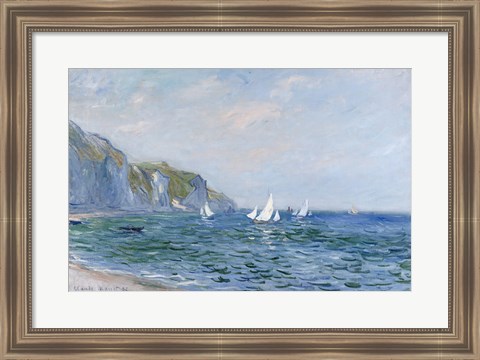 Framed Cliffs and Sailboats at Pourville Print