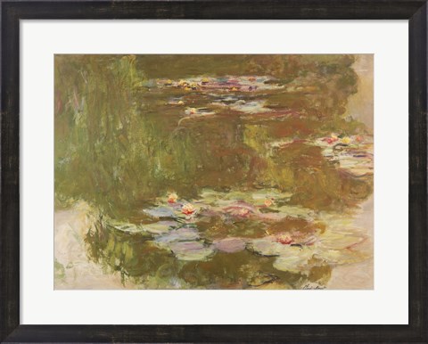 Framed Water Lilies, Reflected Willow, c.1920 Print