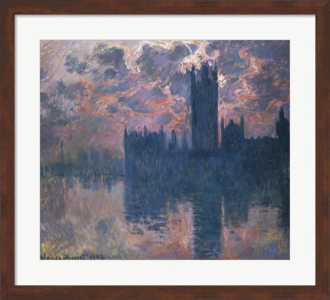 Framed Houses of Parliament, Sunset, 1902 Print