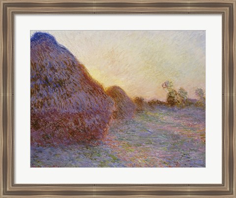 Framed Haystacks Print