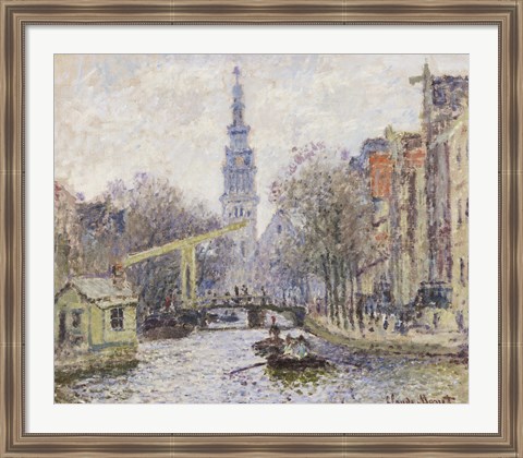 Framed Canal a Amsterdam, 1874 Print