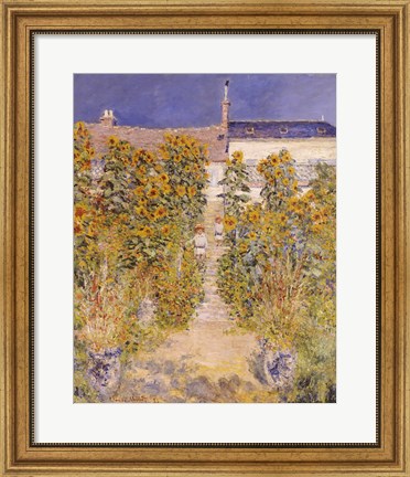 Framed Artist&#39;s Garden at Vetheuil Detail Print