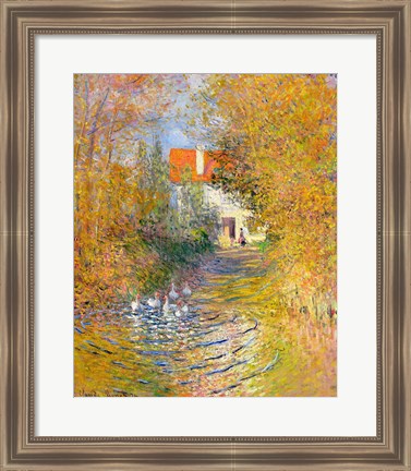 Framed Duck Pond, 1874 Print