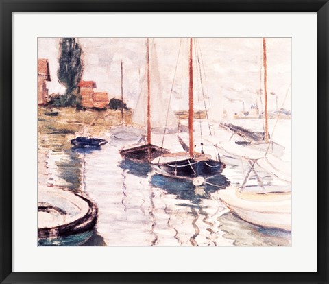 Framed Sailboats on the Seine Print
