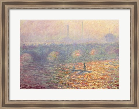 Framed Waterloo Bridge, 1900 Print