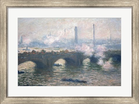 Framed Study of Waterloo Bridge at Dusk, 1903 Print