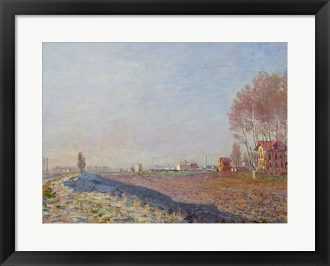 Framed Plain of Colombes, White Frost, 1873 Print