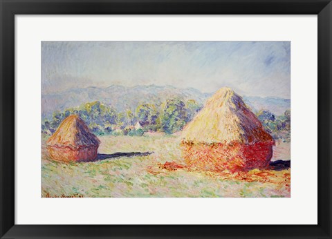 Framed Haystacks in the Sun, Morning Effect, 1891 Print