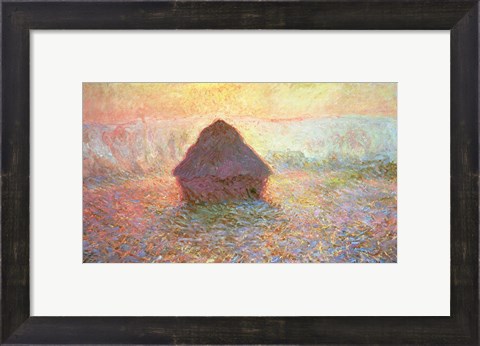 Framed Haystack, Hazy Sunshine, 1891 Print