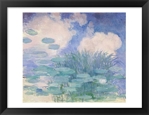 Framed Waterlilies, 1914-17 reflection Print