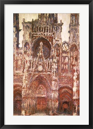 Framed Rouen Cathedral, evening, harmony in brown, 1894 Print