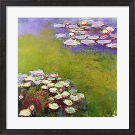 Framed Waterlilies, Harmony in Blue, 1914-17 Print