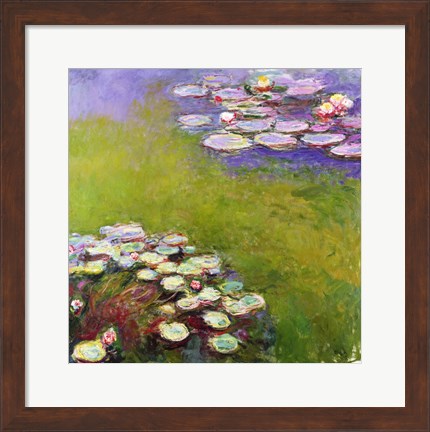 Framed Waterlilies, Harmony in Blue, 1914-17 Print